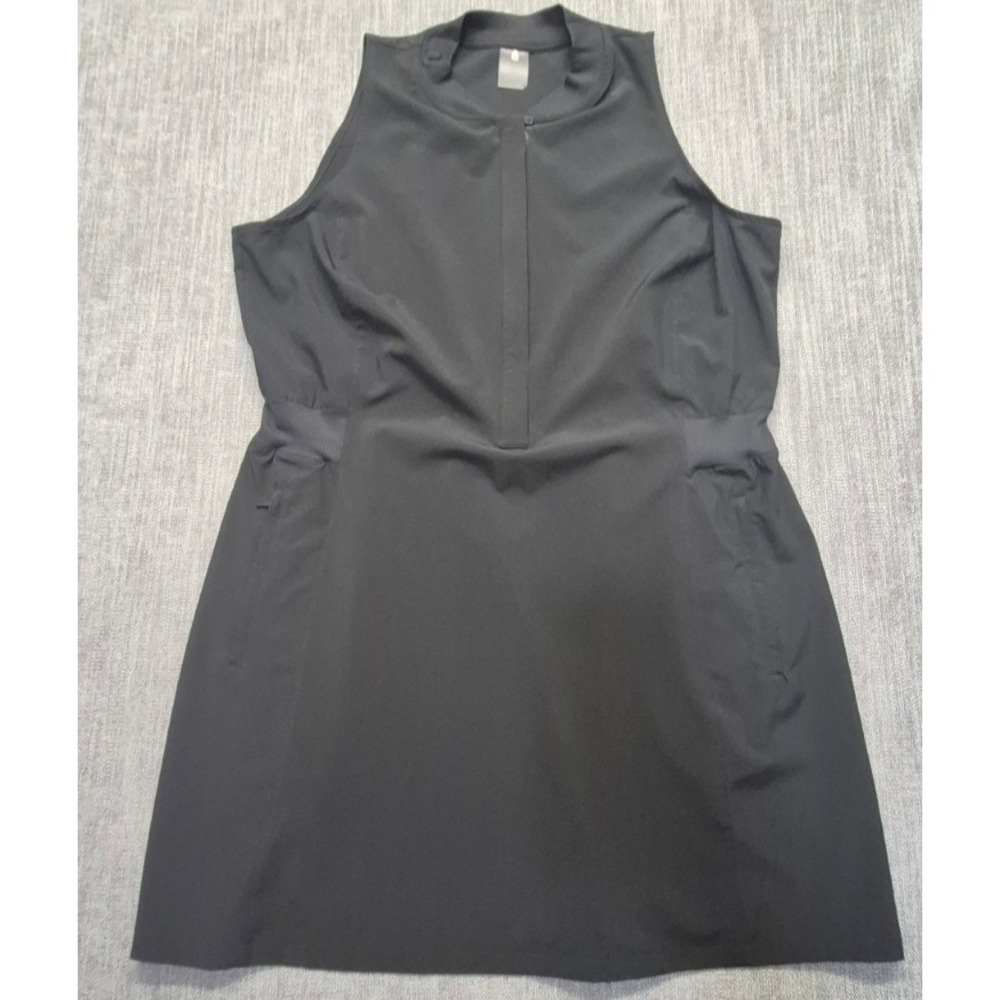 Calia womens black XXL sleeveless golf athletic dress pockets zip back high neck